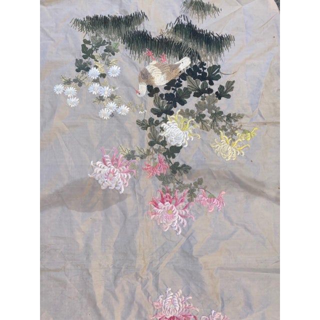 Vintage Silk Chinese Embroidery For Sale - Image 12 of 14