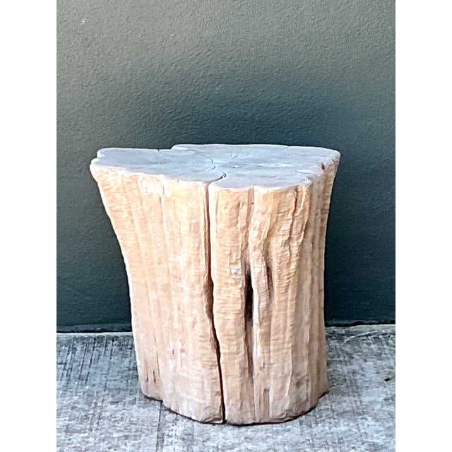 Wood Vintage Natural Wood Stump Accent Table For Sale - Image 7 of 12