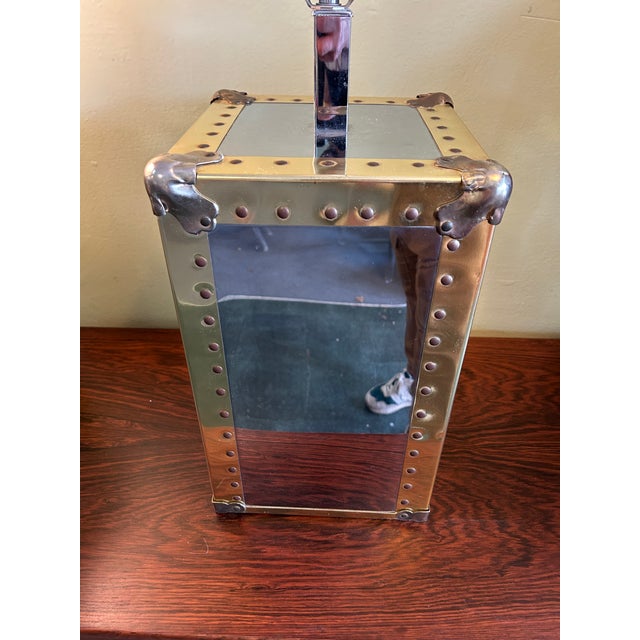 Raymor Pair of 1970s Raymor Chrome + Brass Table Lamps For Sale - Image 4 of 10