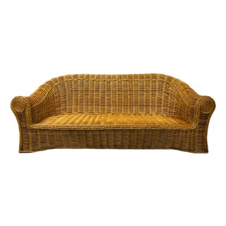 Vintage Rattan Wicker Sofa For Sale