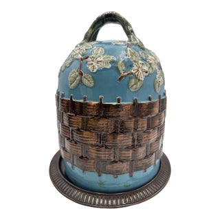 Vintage George Jones Inspired Extra Large Majolica Cheese Dome For Sale