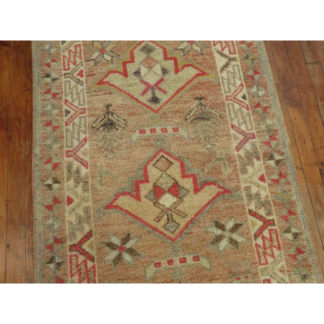 Boho Chic Vintage Zabihi Collection Geometric Turkish Anatolian Runner - 2'10" x 12'2" For Sale - Image 3 of 6