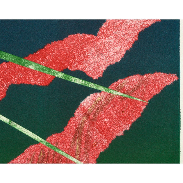 1990s Red and Green Modern Abstract Lithograph by Patricia A. Pearce For Sale - Image 5 of 6