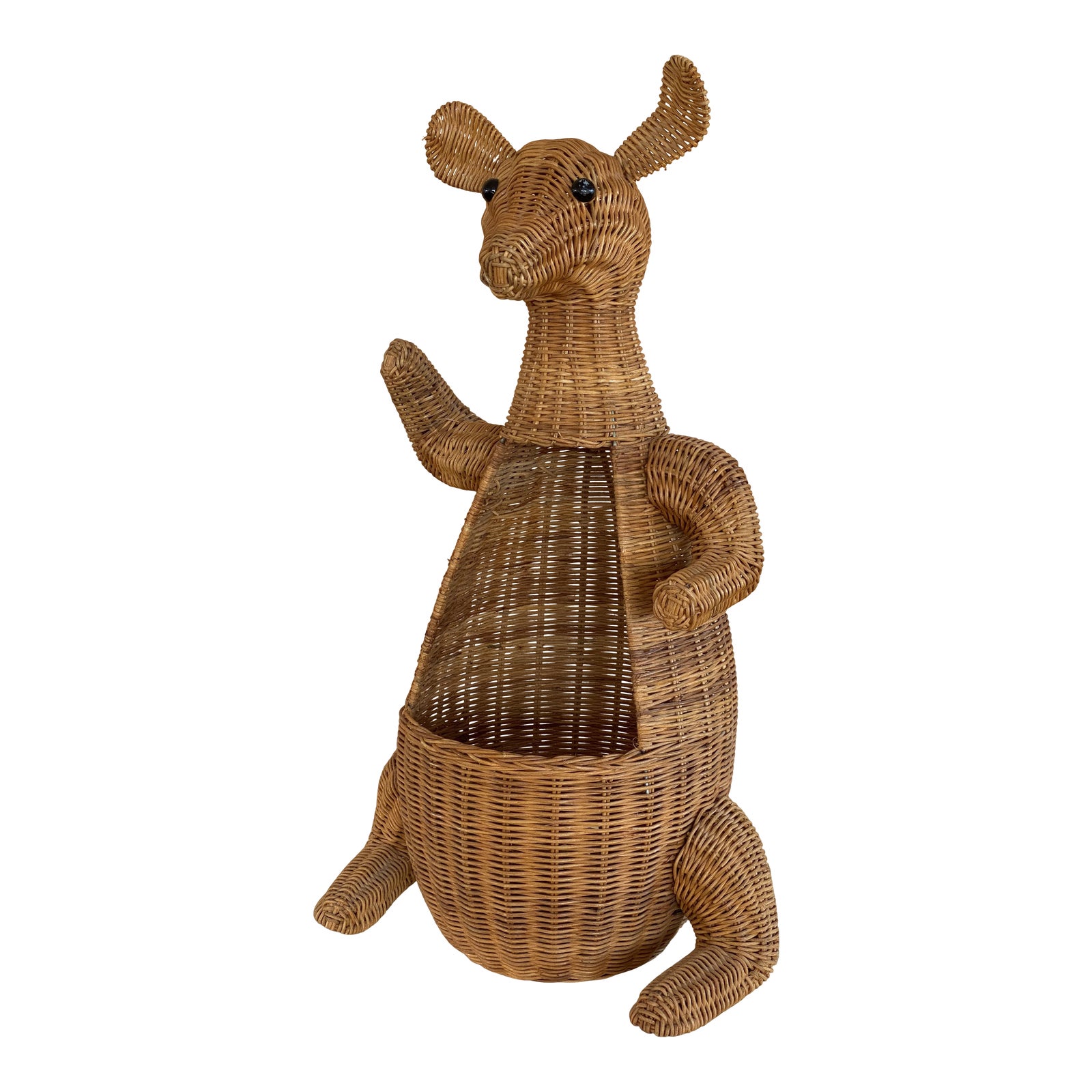 Vintage Boho Wicker Kangaroo Basket Chairish