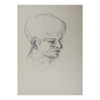 Vintage Mid Century Pen & Ink Abstract Study Drawing For Sale