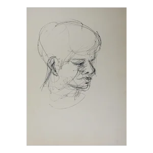 Vintage Mid Century Pen & Ink Abstract Study Drawing