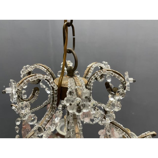 Pink Murano Glass Flower Chandelier, 1960s For Sale - Image 11 of 15