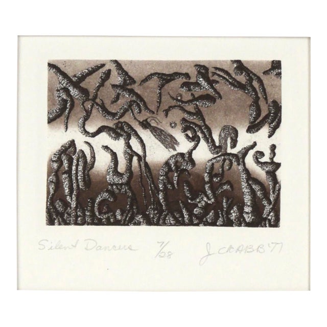 "Silent Dancers" - 1977 Surrealist Lithograph by Jim Crabb For Sale