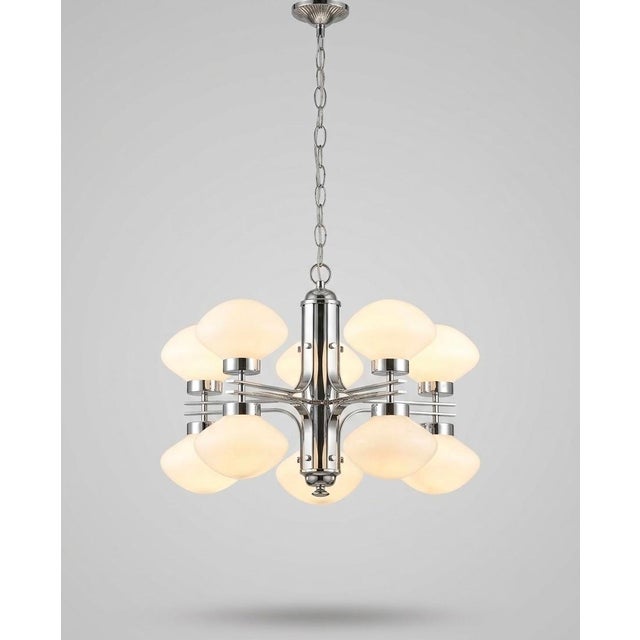 Mid-Century Modern Vintage Chandelier with Polished Chrome Frame, 1970s For Sale - Image 3 of 6