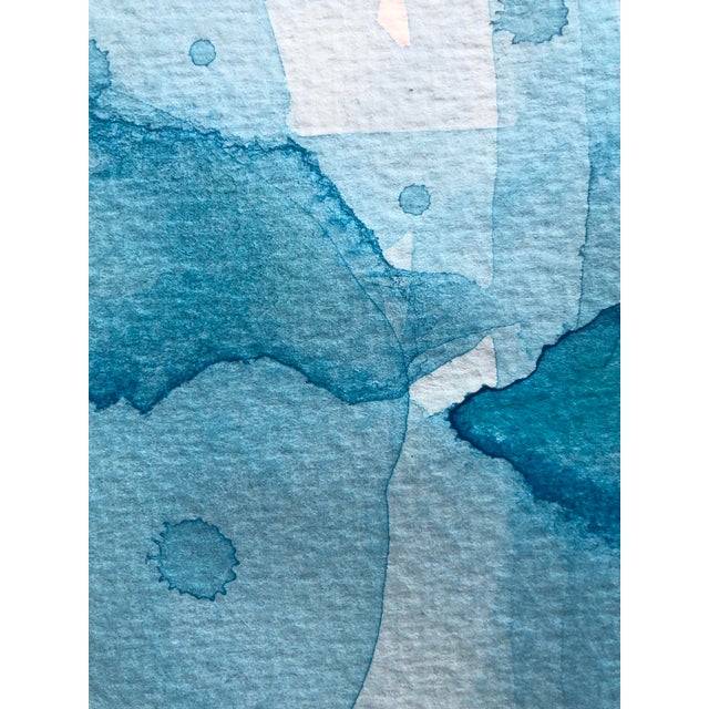 Abstract “Aqua” Contemporary Abstract Watercolor by CL Auker For Sale - Image 3 of 5