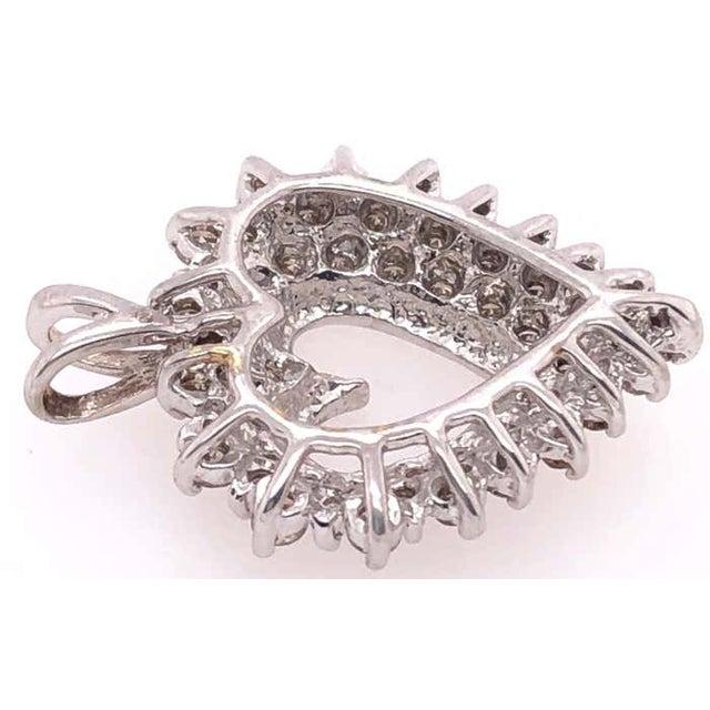Modern 14 Karat White Gold and Diamond Heart Pendant For Sale - Image 3 of 5