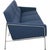 Arne Jacobsen 3303 3-seater airport sofa upholstered in blue fabric, and with a chromed steel frame. The sofa is from 1984...