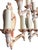 1920s 1920s Wall Sconces Ivory Cream White and Red With Gold Colored Highlights Two Light Candle Sconces Restored - Set of 4 For Sale - Image 5 of 13
