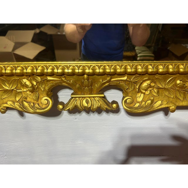Wood Vintage Italian Carved Giltwood and Shell Decorated Wall Mirror For Sale - Image 7 of 10