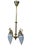 Victorian Antique Victorian Hubbell Opalescent Swirl Glass 4 Light Pendant Chandelier 38" For Sale - Image 3 of 14