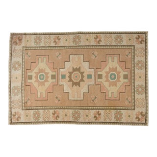 1960s Oushak Floral Handmade Carpet For Sale