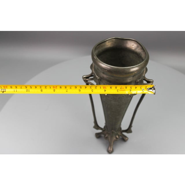 Art Nouveau Pewter Vase with Plant Motifs, Early 20th Century For Sale - Image 15 of 18