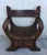 Baroque 20th Spanish Polichromed & Carved Savonarola Wooden Armchair Leather Seat For Sale - Image 3 of 13