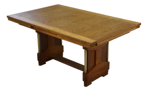 Large Art Deco Oak Table by Henri Bonjour, 1930s