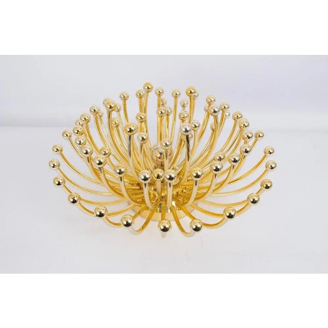 Gold Large Pistillino Ceiling Light attributed to Valenti Luce for Studio Tetrarch, 1970s For Sale - Image 8 of 12