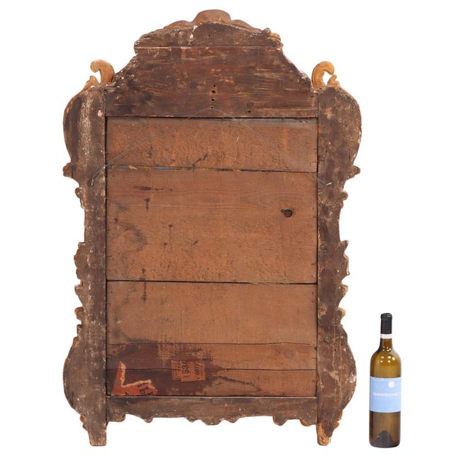 Gold A Small French Giltwood and Carved Mirror, 18th C. For Sale - Image 8 of 9