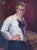 Soviet Man Portrait, Original Oil Painting, Ukrainian Artist, 1950s 87-65 For Sale