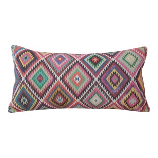 Colorful Ikat Lumbar Pillow Cover For Sale