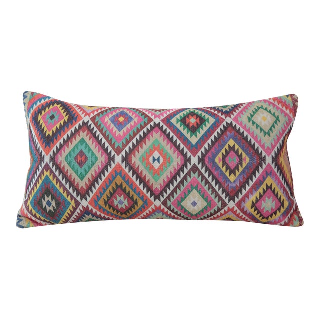 Colorful Ikat Lumbar Pillow Cover For Sale