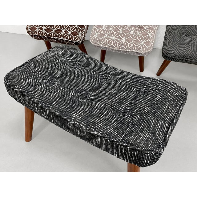 Handcrafted Mid Century Modern Styled Teak Ottoman / Footstool / Bench For Sale - Image 4 of 9