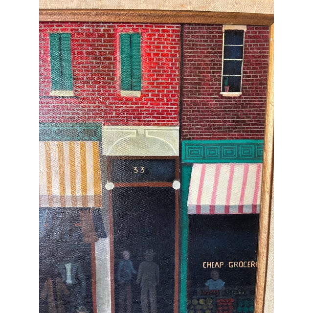 1980s Original Steve Klein Folk Art Oil Painting For Sale In Philadelphia - Image 6 of 7
