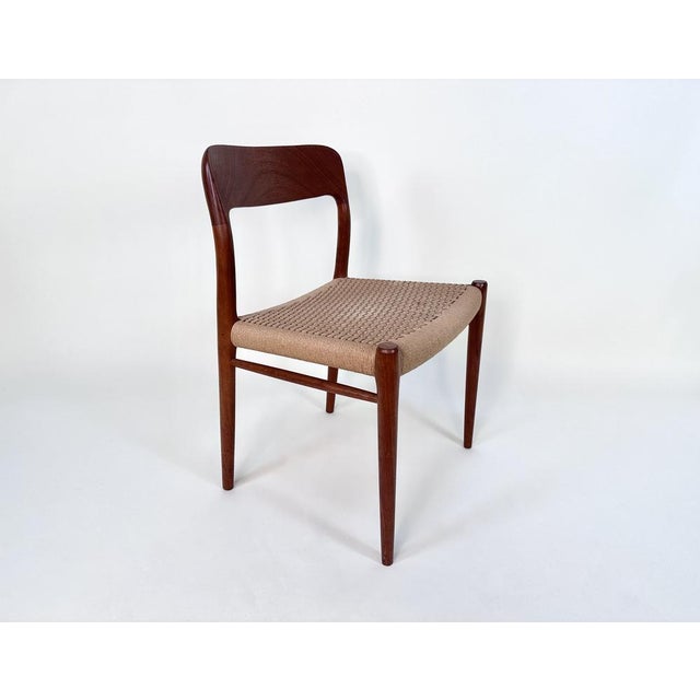 Teak & Woven Paper Cord Model 75 Side Chair by Niels O. Møller for J.L. Møllers, Denmark, 1954 For Sale - Image 15 of 15