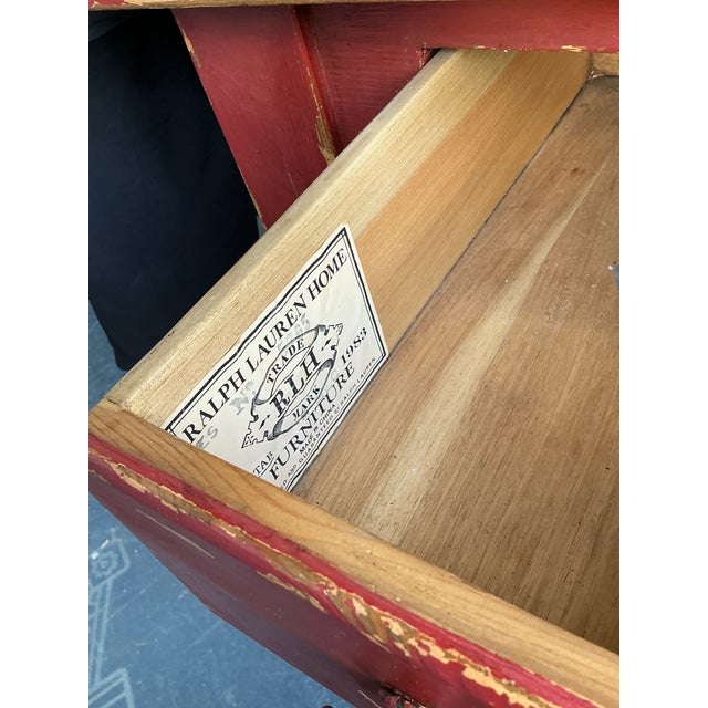 Vintage Ralph Lauren Red Distressed Console Table For Sale - Image 12 of 12