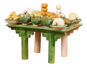 16th Century Chinese Ming Dynasty 15th or Glazed Terracotta Funeral Table Mingqi