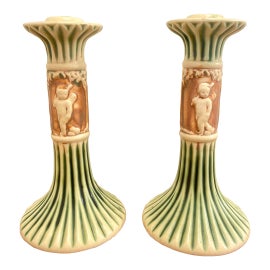 Example of Roseville Pottery Candlestick Holders and Votive Holders