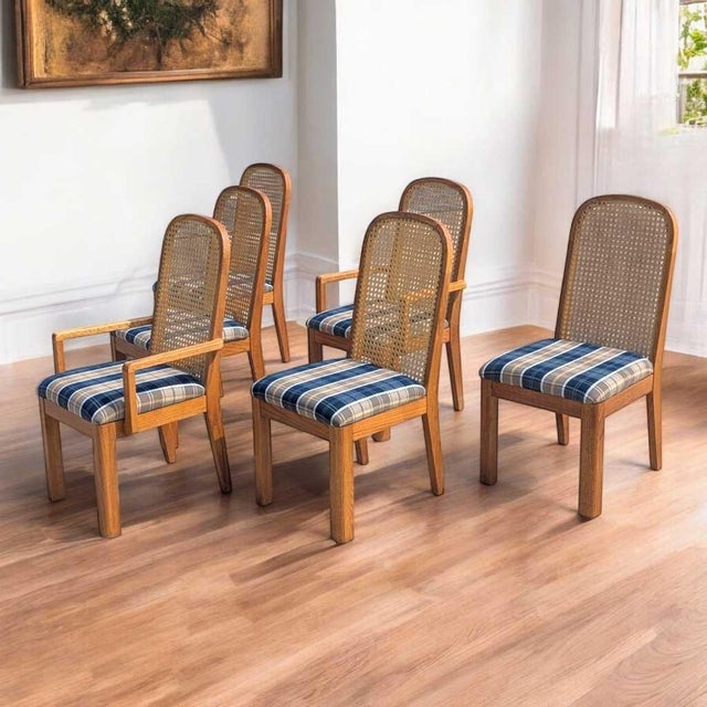Postmodern Cane Back Dining Chairs by Douglas, Set of 6, 1980s For Sale - Image 17 of 18