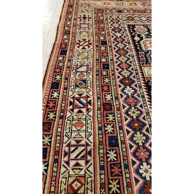 Navy Ground Antique Marasali Shirvan Prayer Rug, Hand Knotted, Wool Oriental Rug For Sale - Image 11 of 18