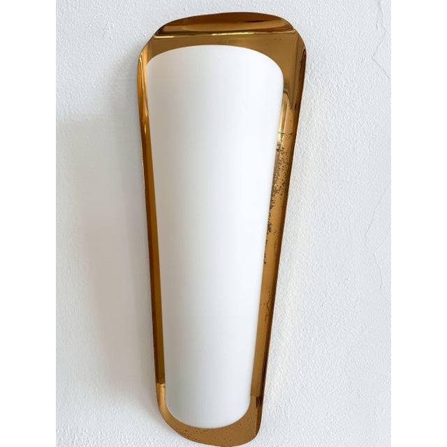 Art Deco Wall Sconces in Brass & Opaline from Vereinigte Werkstätten, 1950s, Set of 2 For Sale - Image 11 of 18