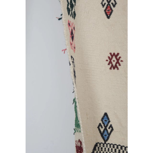 Vintage Oriental Floral Embroidery Jajim Kilim Rug 5'11" X 7'5" For Sale - Image 11 of 13