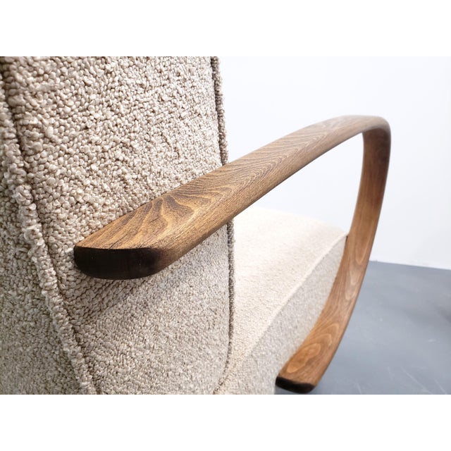 Iconic bentwood armchairs from the 1930s by renowned Czech designer Jindřich Halabala, representing one of the most...