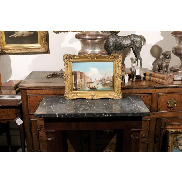 Italian Italian Oil on Canvas Painting of Venice, circa 1830 in Original Giltwood Frame For Sale - Image 3 of 9