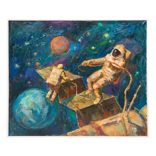 Anatoliy (Nikitovich) Yanev, The Cosmonauts, 1980s, Oil on Canvas For Sale