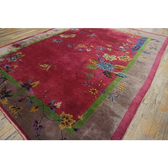 1920s Beautiful Red Antique Chinese Art Deco Wool Rug Carpet by Nichols Workshop For Sale - Image 9 of 9