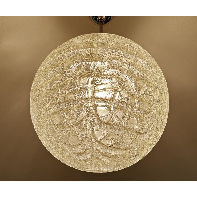 Large Brutalist Glass Pendant Light from Doria, 1970s For Sale - Image 9 of 18