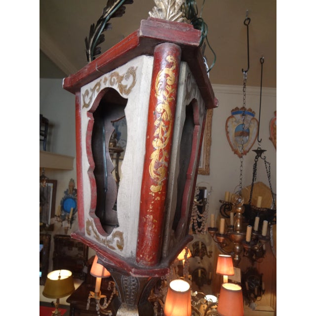 19th Century Italian Wood Lantern For Sale - Image 9 of 11