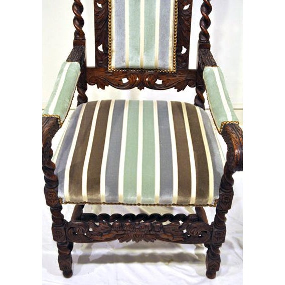 Green Antique Barley Twist Chairs - a Pair For Sale - Image 8 of 9