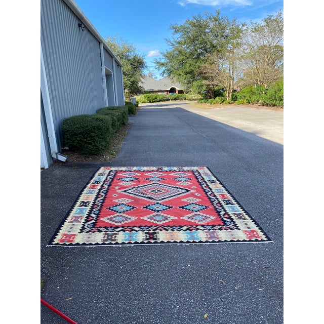 Large Vintage Kilim Turkish Rug For Sale - Image 9 of 9