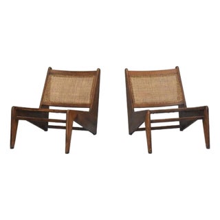 Kangaroo Chair Armchairs by Pierre Jeanneret, 1950s, Set of 2 For Sale
