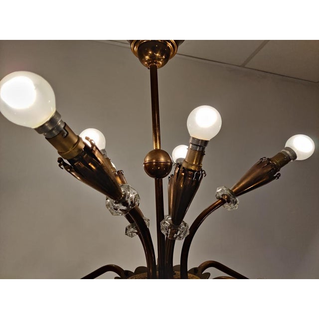 Mid-Century Copper Chandelier, 1950s For Sale - Image 9 of 13