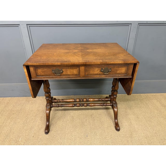 Burr Walnut Sofa Table, 1910 For Sale - Image 18 of 18