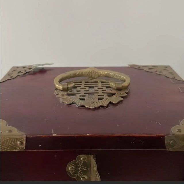 Vintage Chinese Rosewood Jewelry Box For Sale - Image 12 of 13
